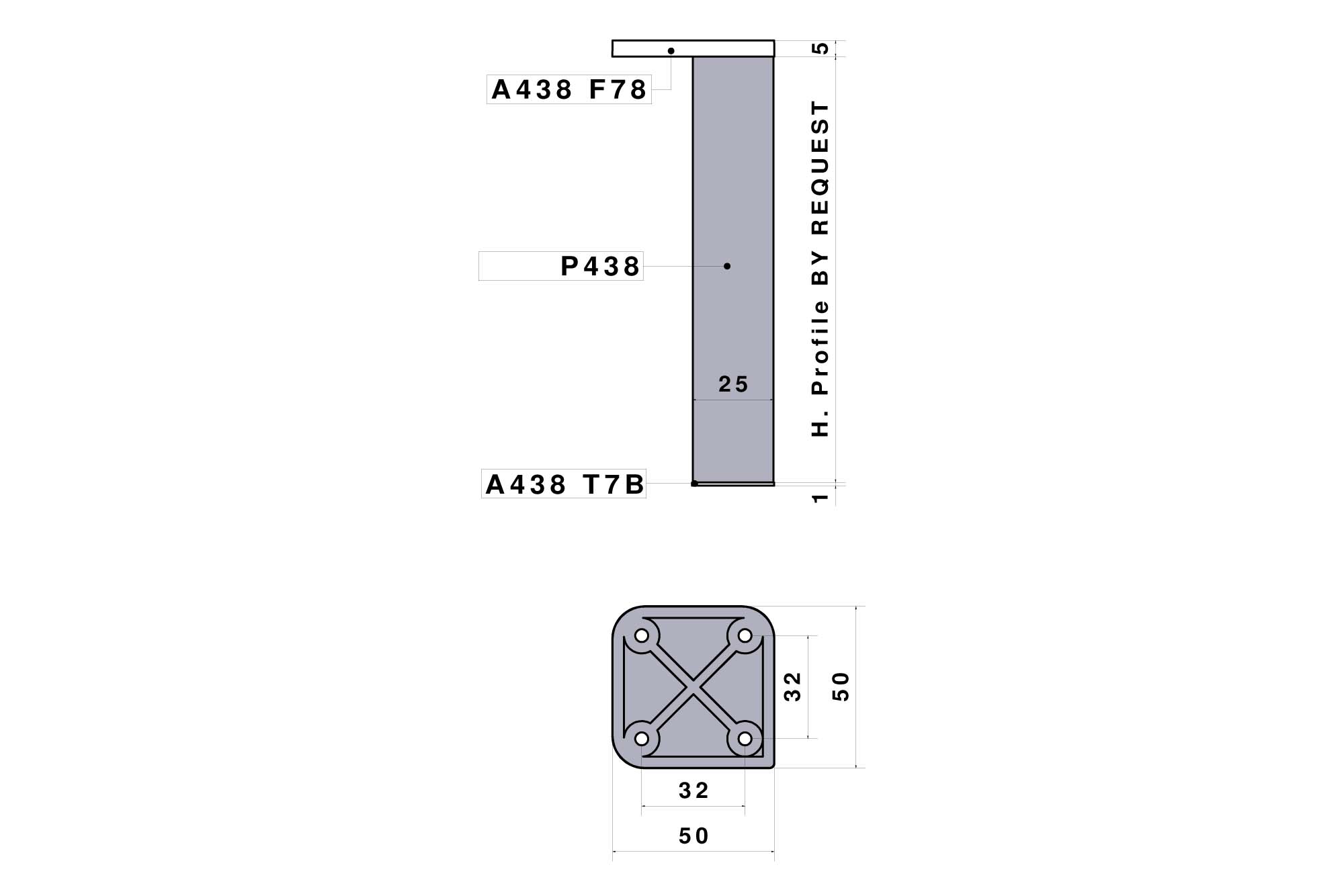 P 438F - Technical drawing