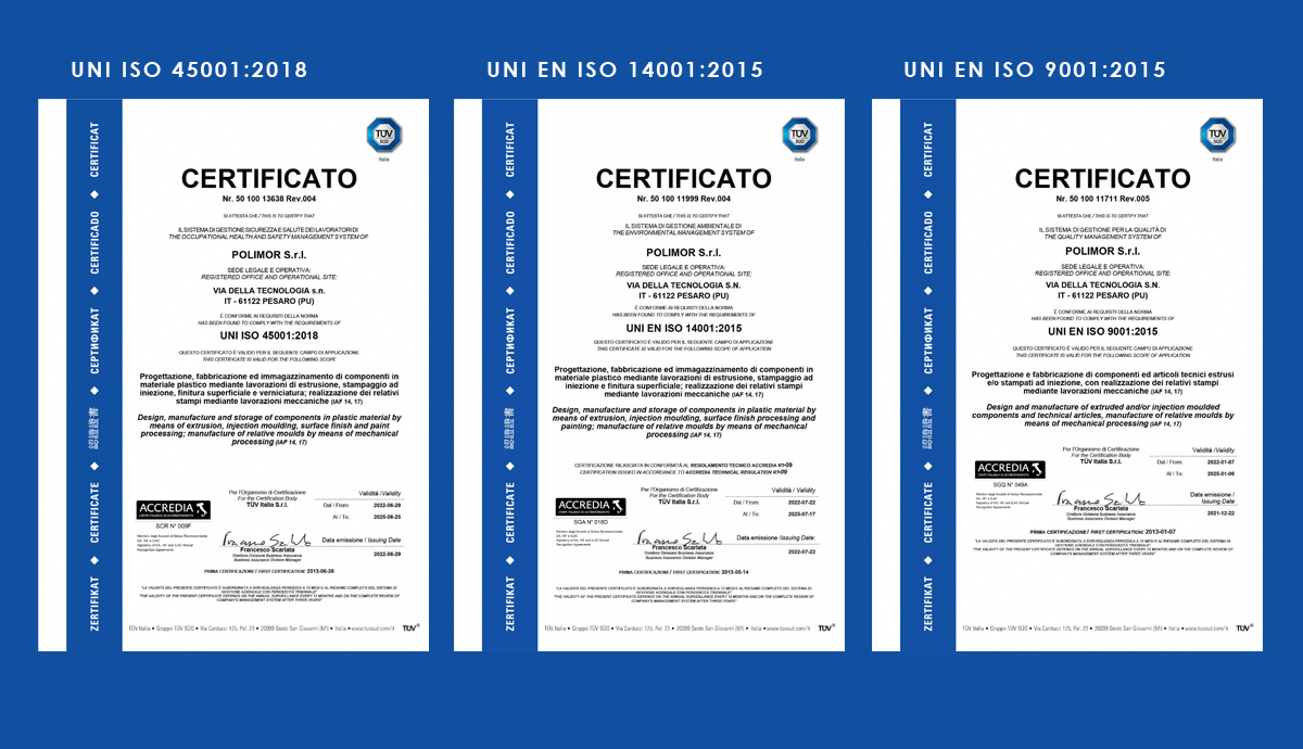 Certificazioni POLIMOR