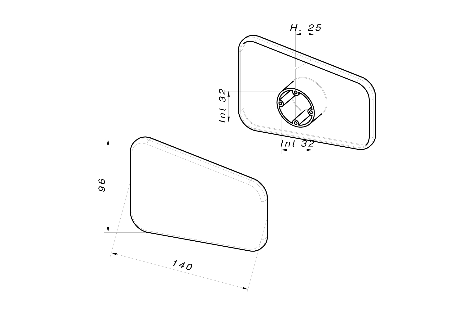 M2203/F - Technical drawing