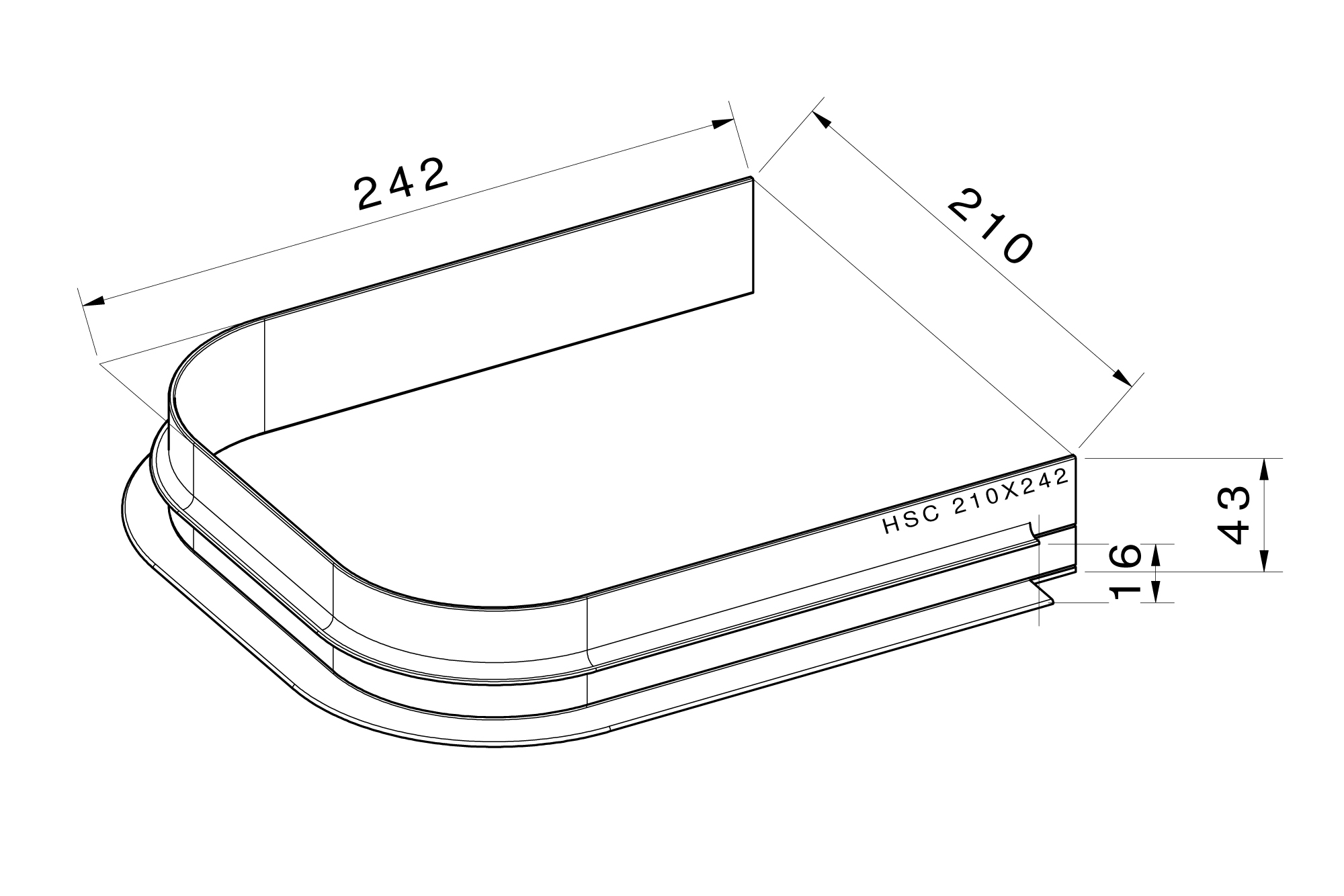 HCS210X242 [Copri Sifone] - Disegno Tecnico
